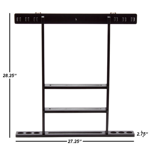 GSE Games & Sports Expert 6 Pool Cue Stick Hanging Wall Mounting Rack